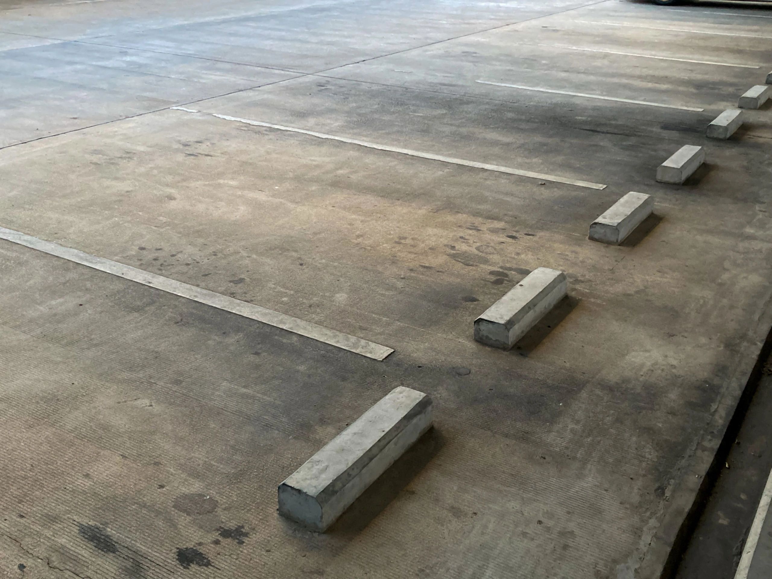 Parking lot lanes and stalls ready for restriping