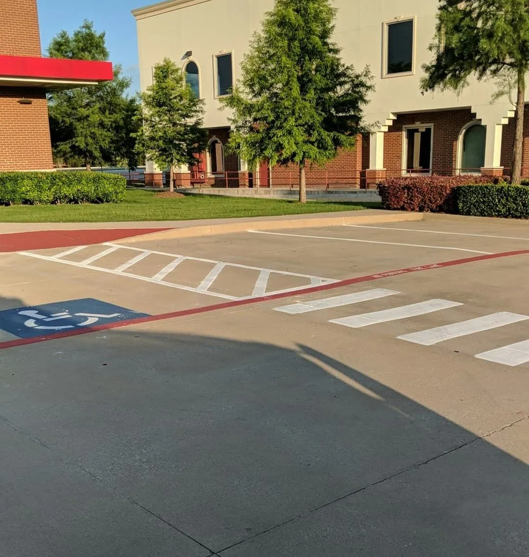 Parking lot striping crew project photo