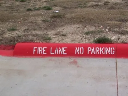 Completed fire lane marking project